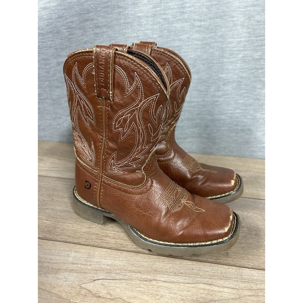 Durango Kids 8" Square Toe Brown Western Boots Size 12m